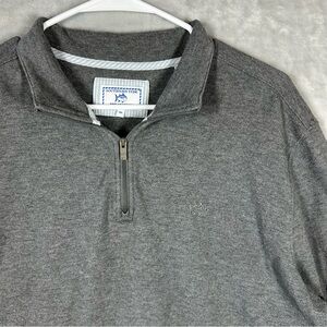 Southern Tide The Skipjack 1/4 Zip Gray Pullover Shirt Size XL Sweatshirt logo